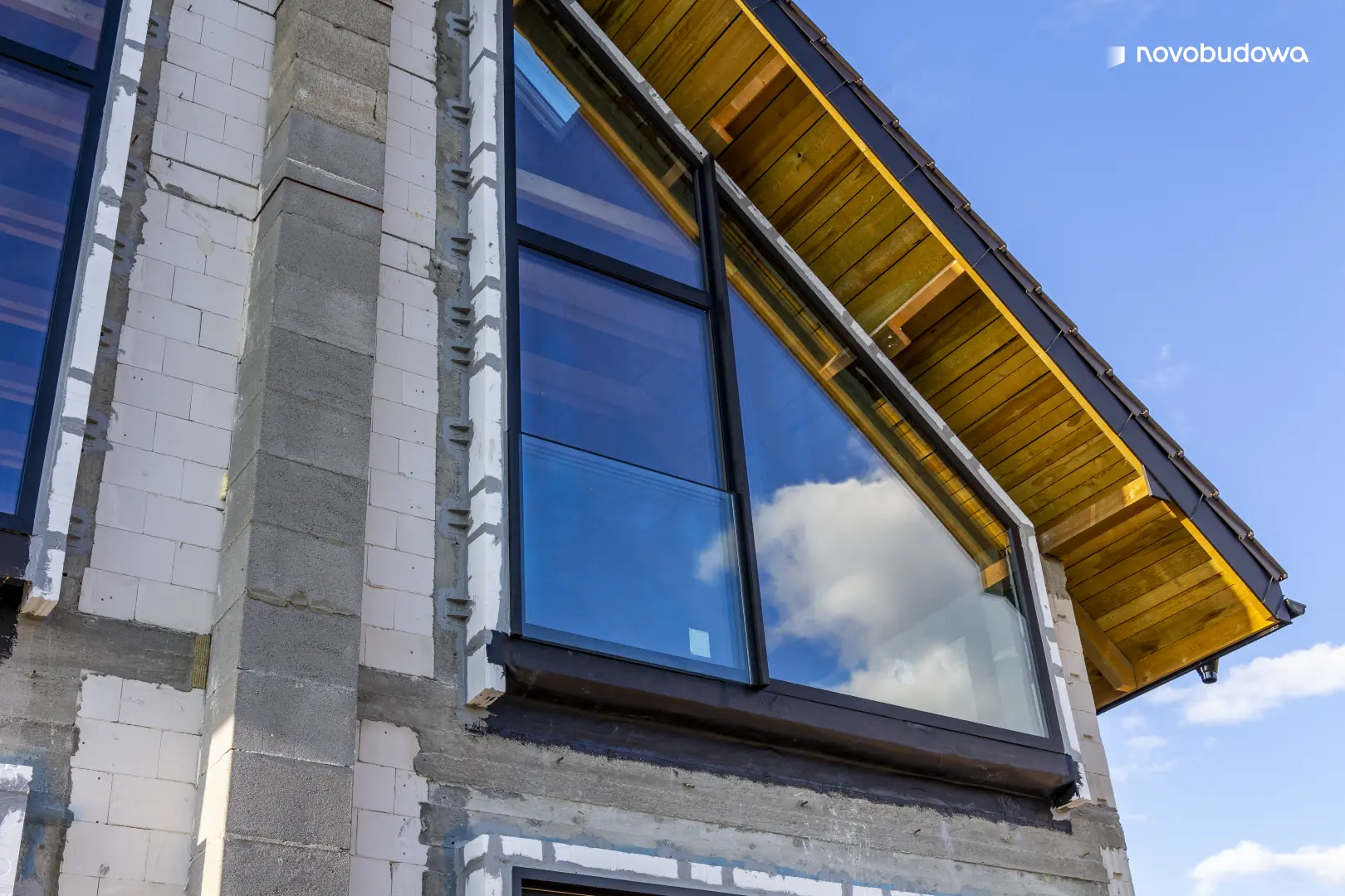 House with large slanted windows